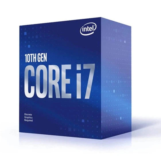 Intel Core i7-10700F 8-Core Desktop Processor, 16 Threads, 2.9GHz Base Frequency, 4.8GHz Turbo Boost, 16MB Cache, No Integrated Graphics, LGA-1200 Socket, 14nm Fabrication, DDR4-2933 Memory Support, 65W TDP