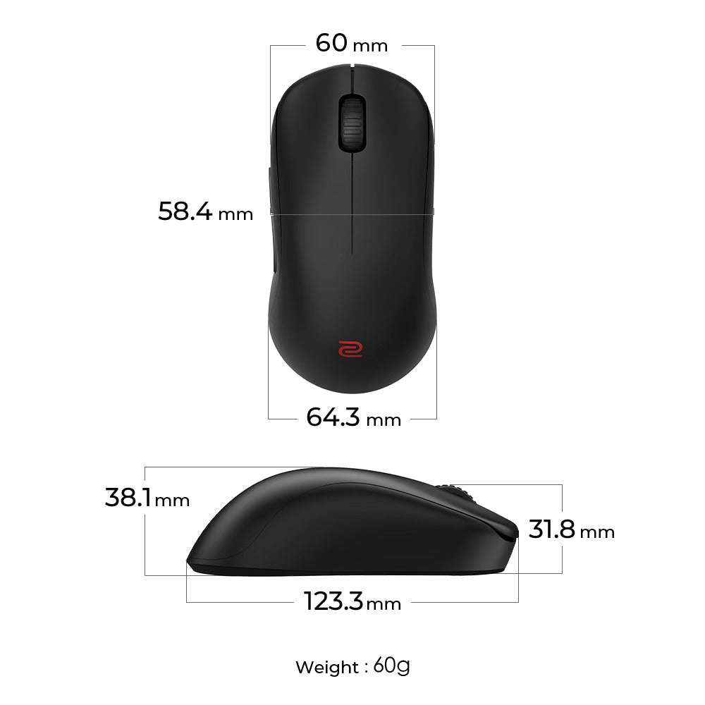 BenQ Zowie U2-DW 4K Wireless Medium Size Gaming Mouse