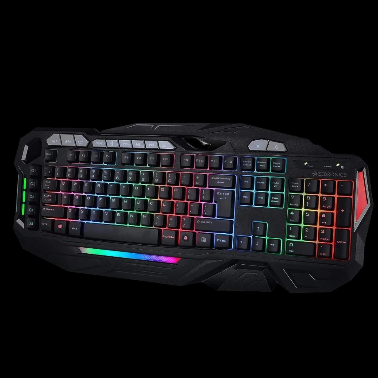 Zebronics Multimedia USB Keyboard in Black (Magnus) - 52 cm Width