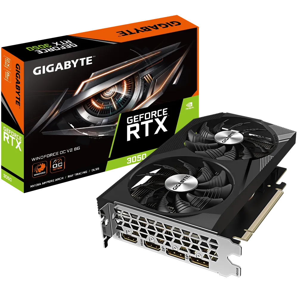 Gigabyte GeForce RTX 3050 WINDFORCE OC V2 8GB GDDR6 Graphics Card