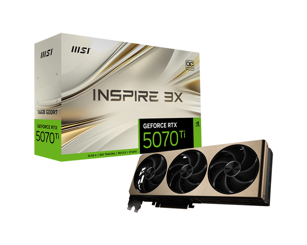 MSI GeForce RTX 5070 Ti 16G GDDR7 Inspire 3X OC Plus Graphics Card