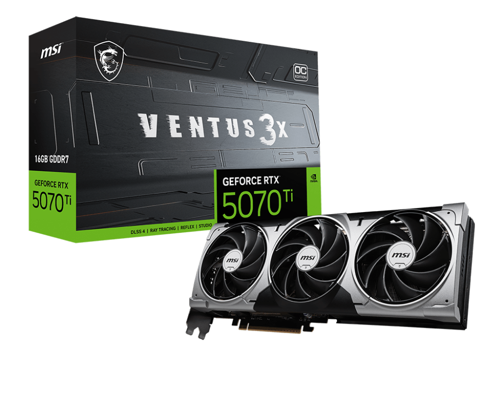 MSI GeForce RTX 5070 Ti 16G GDDR7 Ventus 3X OC Graphics Card