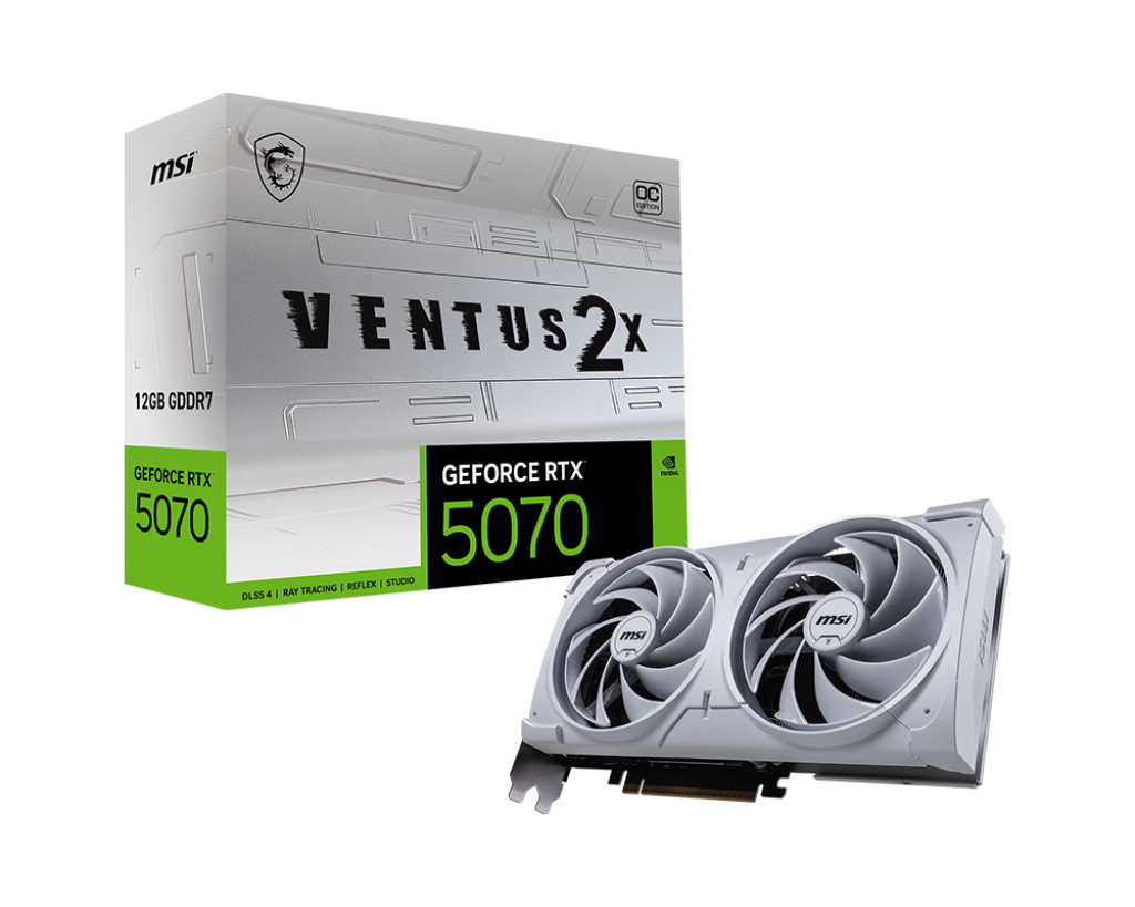 MSI GeForce RTX 5070 12G Ventus 2X OC Graphics Card (White)