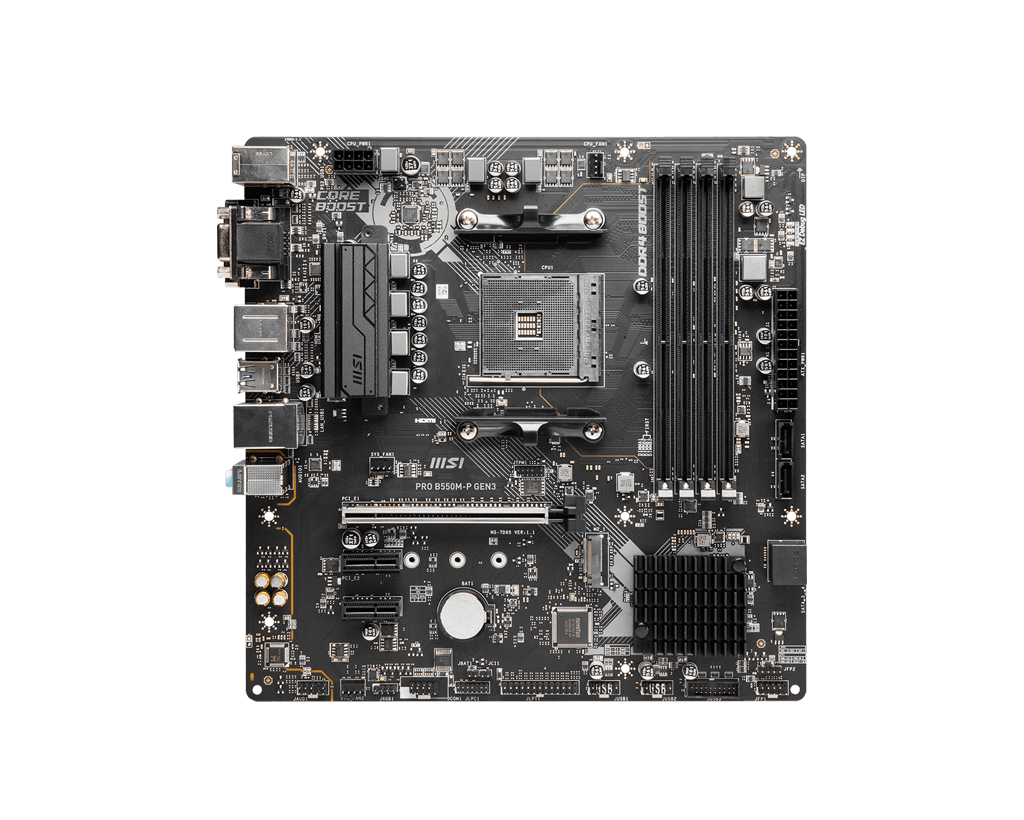 MSI PRO B550M-P GEN3 AM4 Motherboard with Dual Memory Channel and 4 DIMM Slots