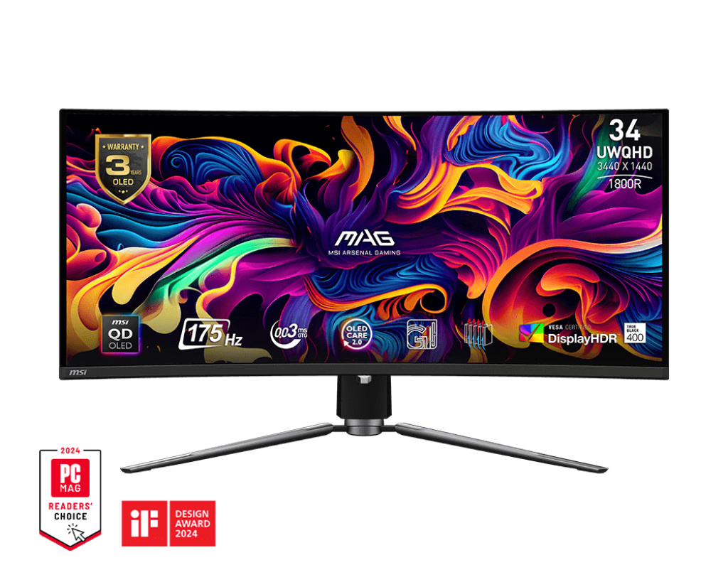 MSI MAG 341CQP QD-OLED, 34" UWQHD, Gaming Monitor