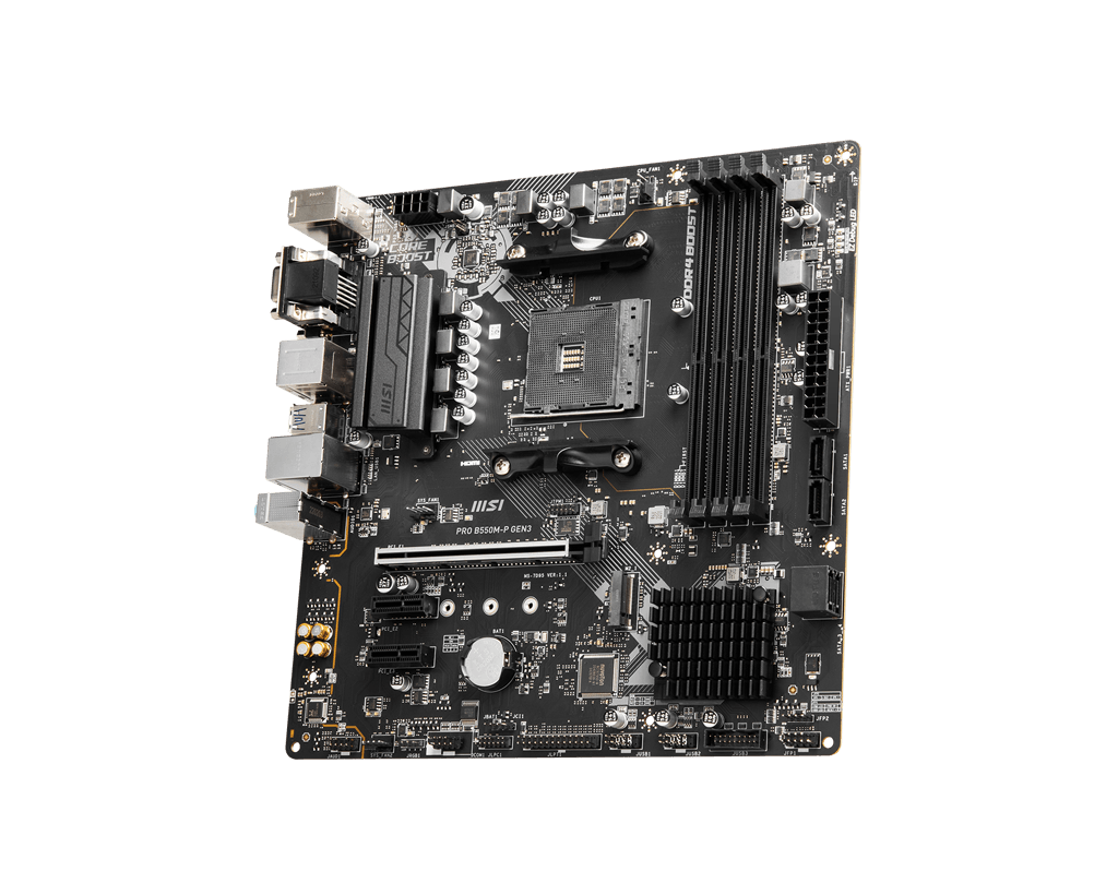 MSI PRO B550M-P GEN3 AM4 Motherboard with Dual Memory Channel and 4 DIMM Slots
