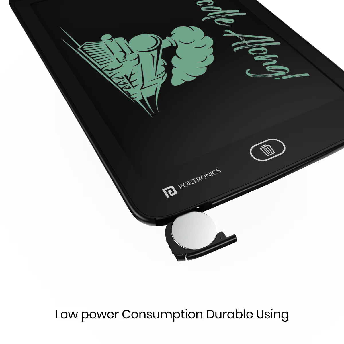 PORTRONICS Ruffpad 8.5E Re-Writable LCD Writing Pad | Monocolor LCD | One-Tap Erase | 8.5 Inches Screen | Smart Lock - | Buy Online at Shwetha Computers