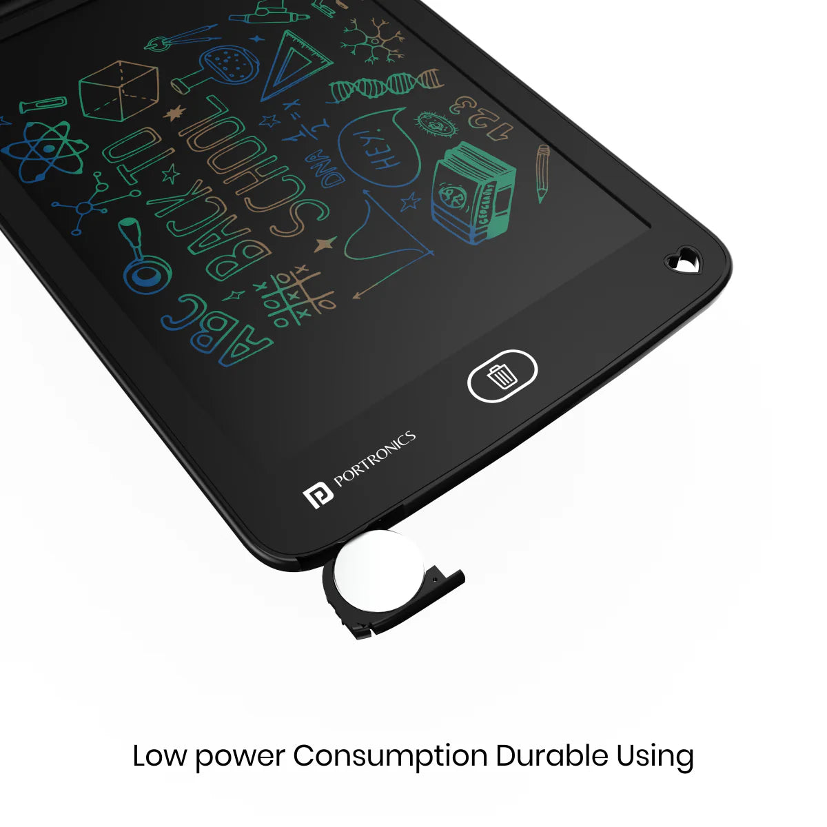 PORTRONICS Ruffpad 8.5M Multicolor LCD Writing Pad | Multicolor LCD | One-Tap Erase | 8,5 Inches Screen | Smart Lock