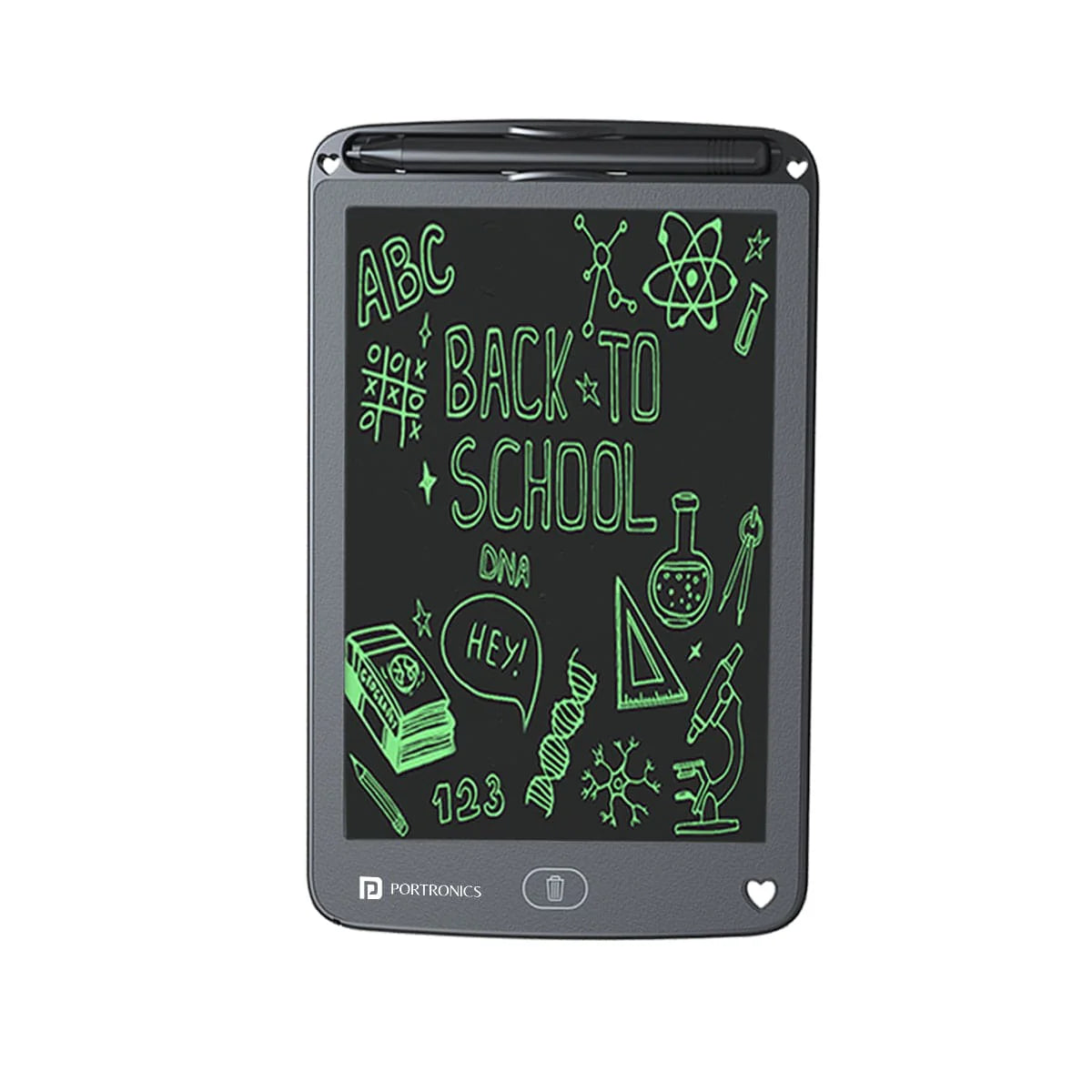 PORTRONICS Ruffpad 12E Re-Writable Writing Pad | Monocolor LCD | One-Tap Erase | 12 Inches Screen | Smart Lock - | Buy Online at Shwetha Computers