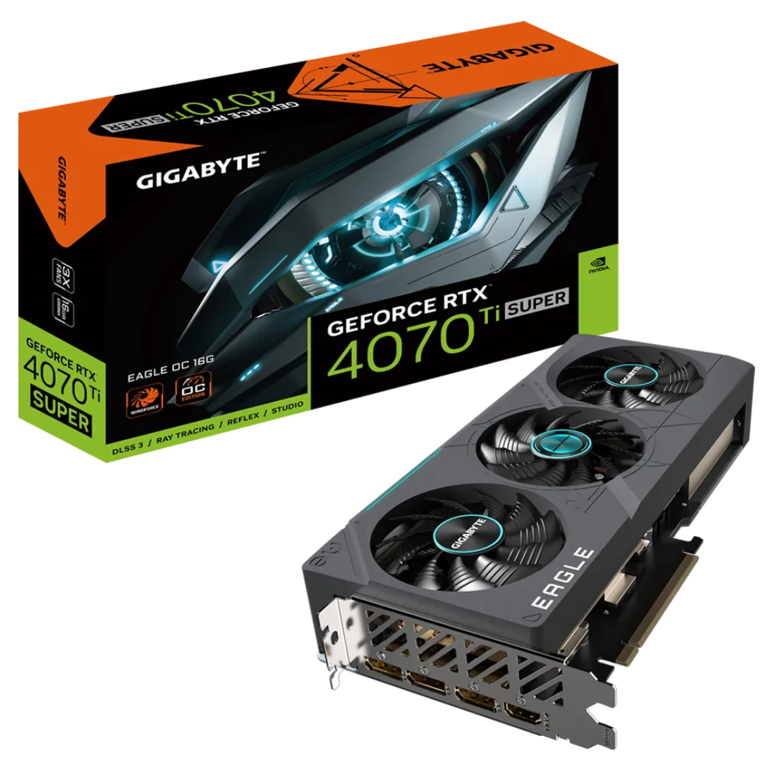 Gigabyte GeForce RTX 4070 Ti SUPER EAGLE OC 16G 21Gbps GDDR6X 16GB 256-bit PCI-E 4.0 DirectX 12 Ultimate 750W 16 pin 7680x4320 DisplayPort 1.4a HDMI 2.1a