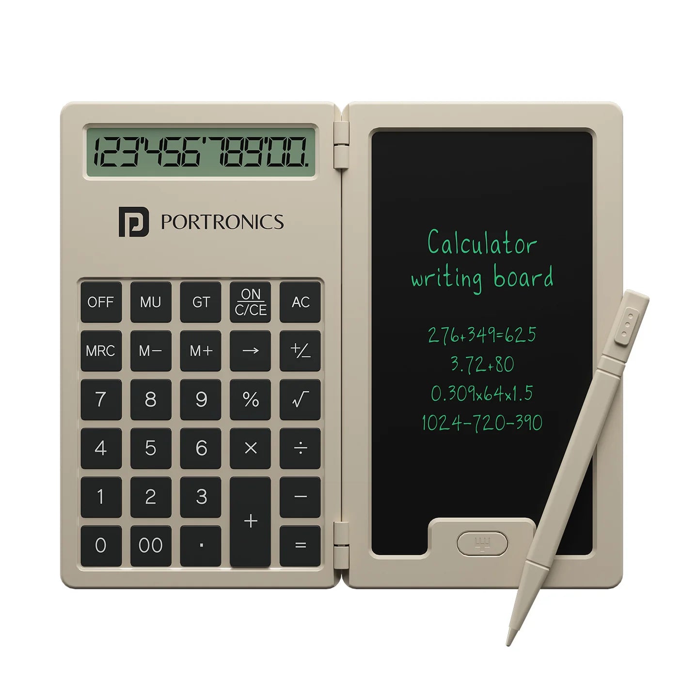 PORTRONICS Ruffpad Calc Mini 2 in 1 LCD Writing Pad With Digital Calculator | 12-Digit Calculator | One Tap Erase & Smart Lock | Versatile Tool for All Ages - | Buy Online at Shwetha Computers