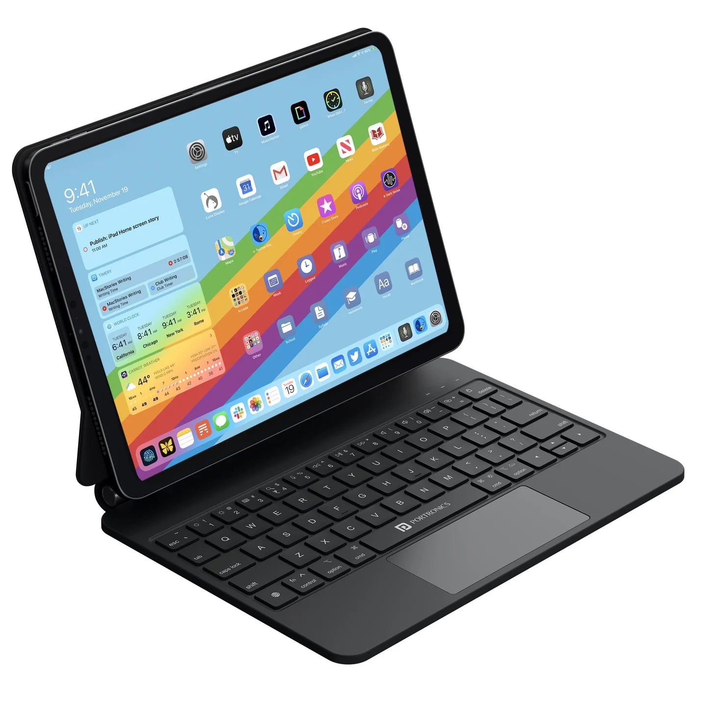 PORTRONICS Padmate Wireless Keyboard Case for ipad (10 Gen) | For iPad (10 Gen) | Touchpad | Rechargeable | Magnetic Attachment