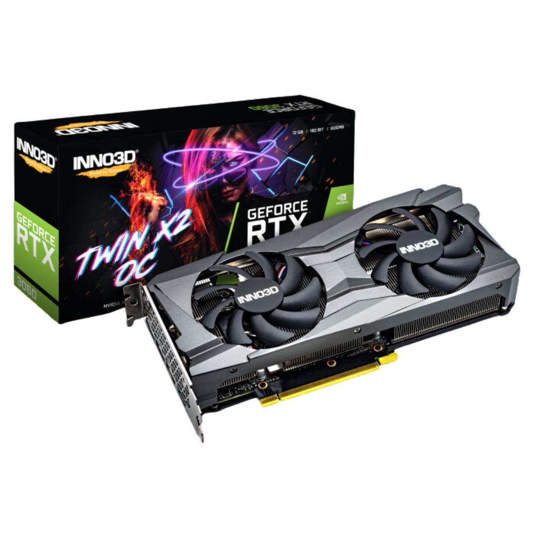 Inno3d RTX 3060 Twin X2 LHR 12GB Graphics Card - NVIDIA Ampere Architecture, Ray Tracing, 3rd Gen Tensor Cores