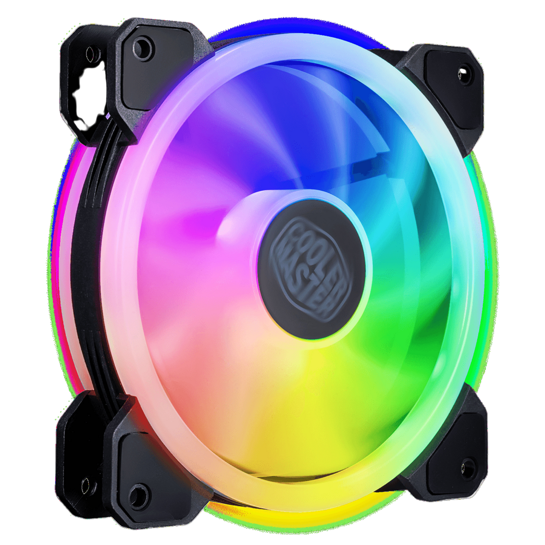 Cooler Master MasterFan MF120 S3 ARGB 120mm Case Fan - 16 Addressable RGB LEDs - 650-1800 RPM - 52 CFM - 1.82 mmH2O - Rifle Bearing - 2 Year Warranty