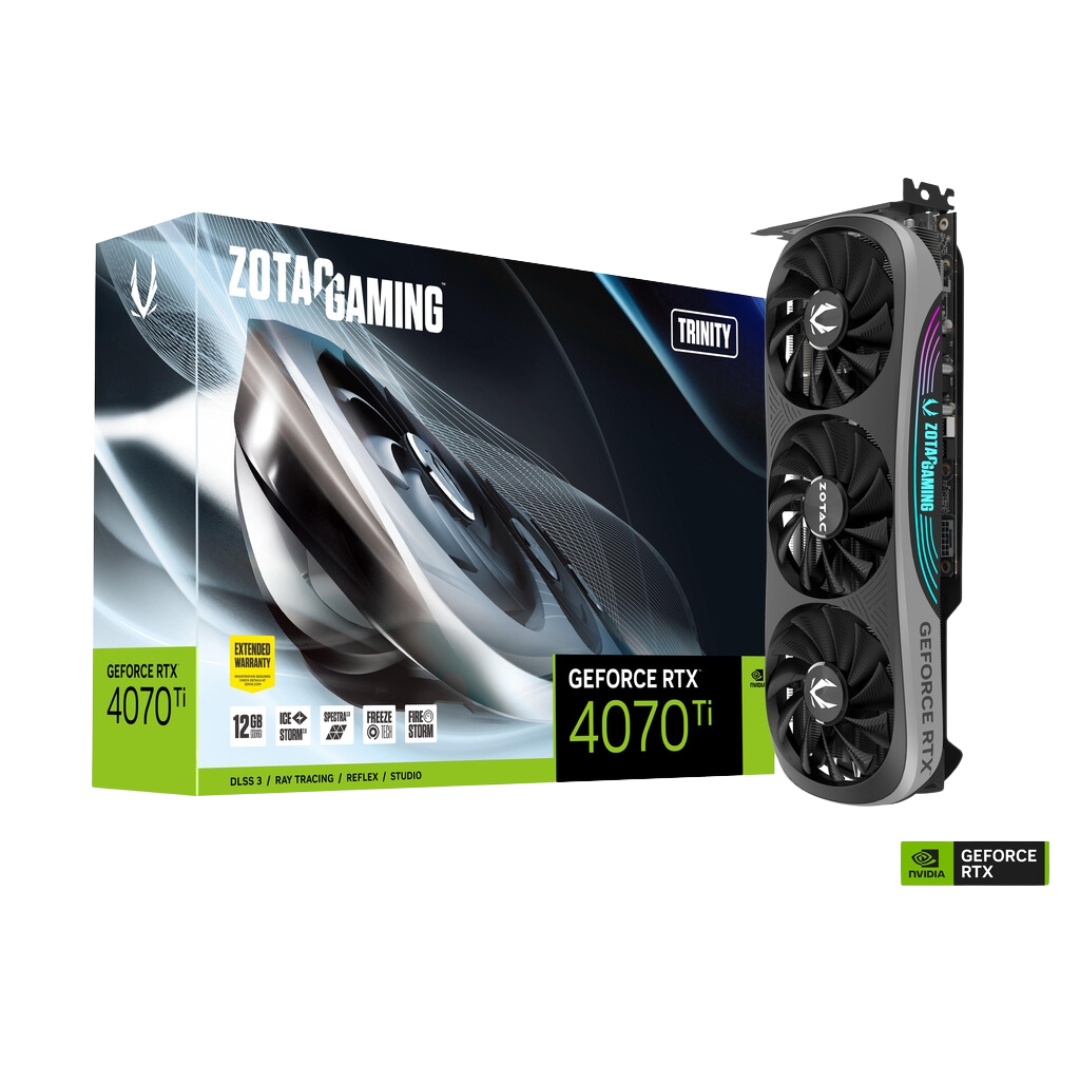 ZOTAC 4070 Ti Trinity 12GB GDDR6X PCIe 4.0 with IceStorm 2.0 Cooling - | Buy Online at Shwetha Computers