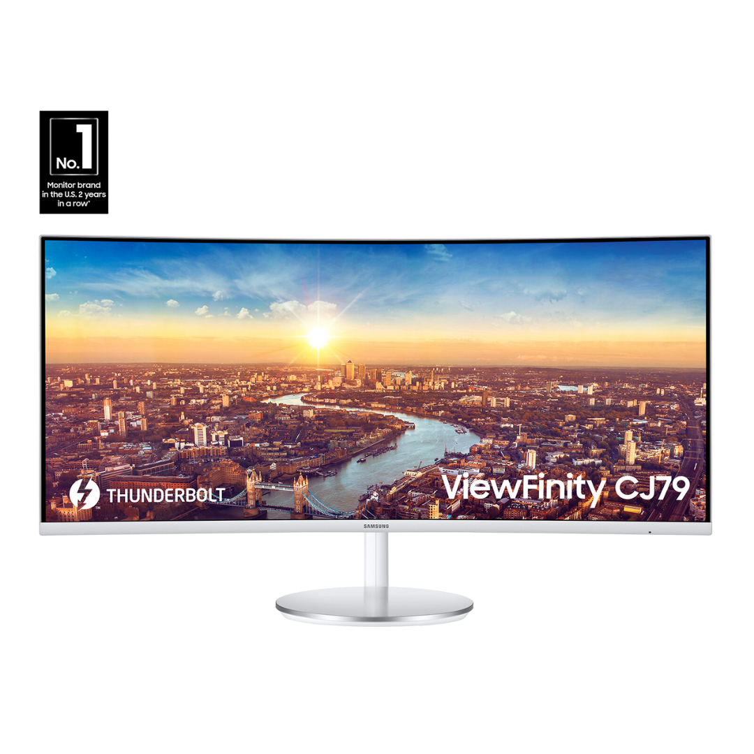 Samsung 34" LC34J791WTW01-QLED Curve Thunderbolt White 4K Monitor