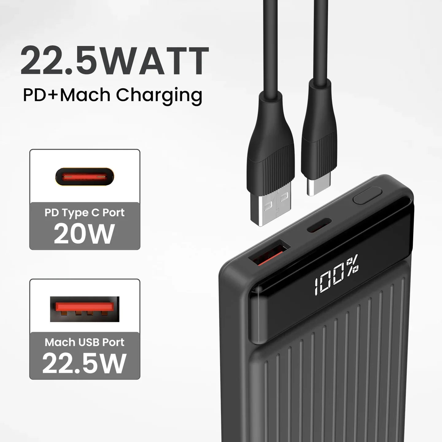PORTRONICS Luxcell B Powerbank 10000 mAH | BIS Certified | Compact |Dual Port