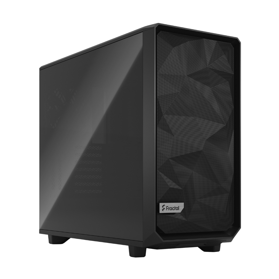 Fractal Design Meshify 2 Black Solid Cabinet - 3.5"/2.5" Universal Drive Mounts, 7+2 Expansion Slots, 9x 120/140mm Fan Mounts, USB 3.1 Gen 2 Type-C Input