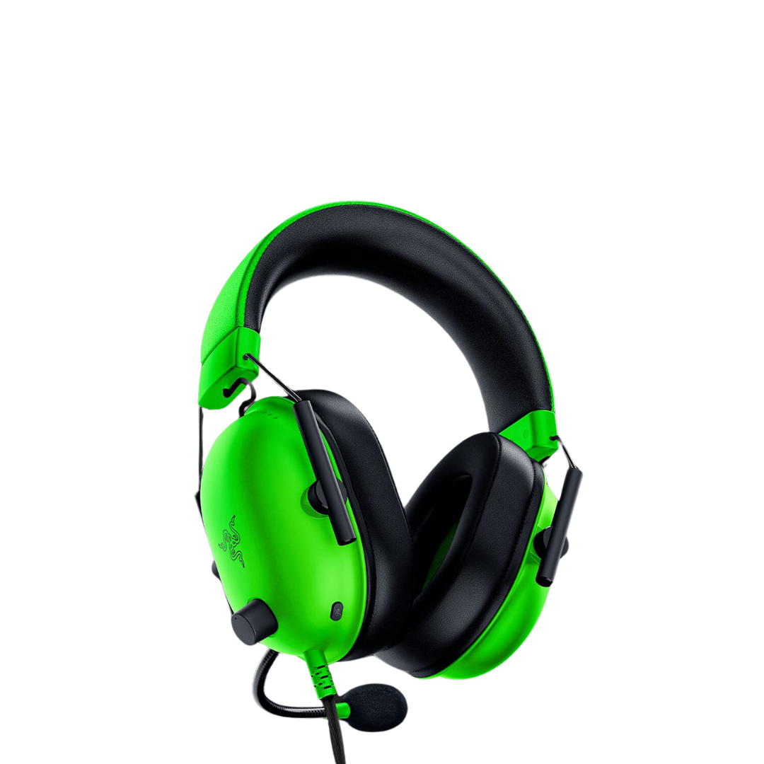 Razer BlackShark V2 X 7.1 Gaming Headset - Green, Razer™ TriForce, Breathable Memory Foam, Analog 3.5mm, 7.1 Surround Sound