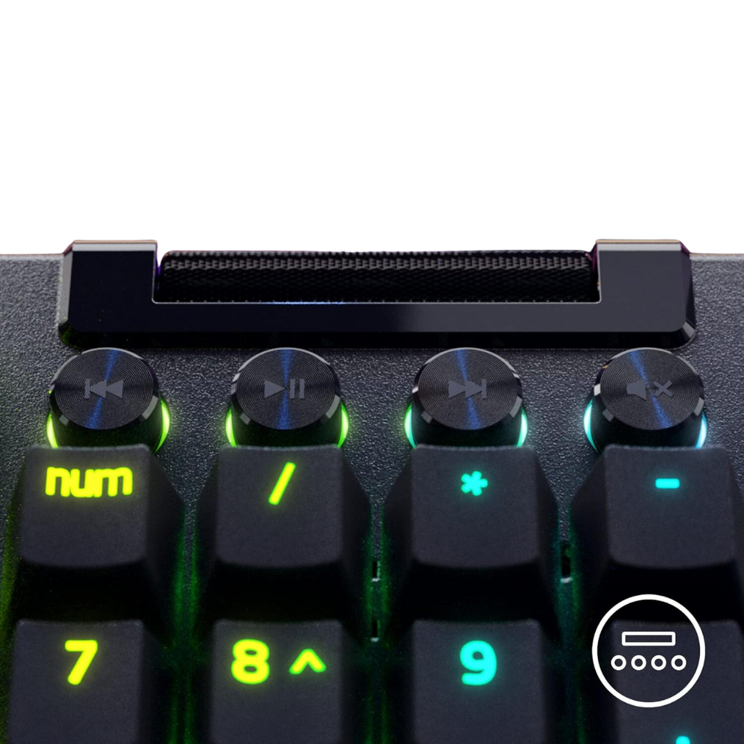 Razer BlackWidow V4 Pro - Razer Yellow Mechanical Switches, Razer Chroma RGB, Detachable Type C Cable