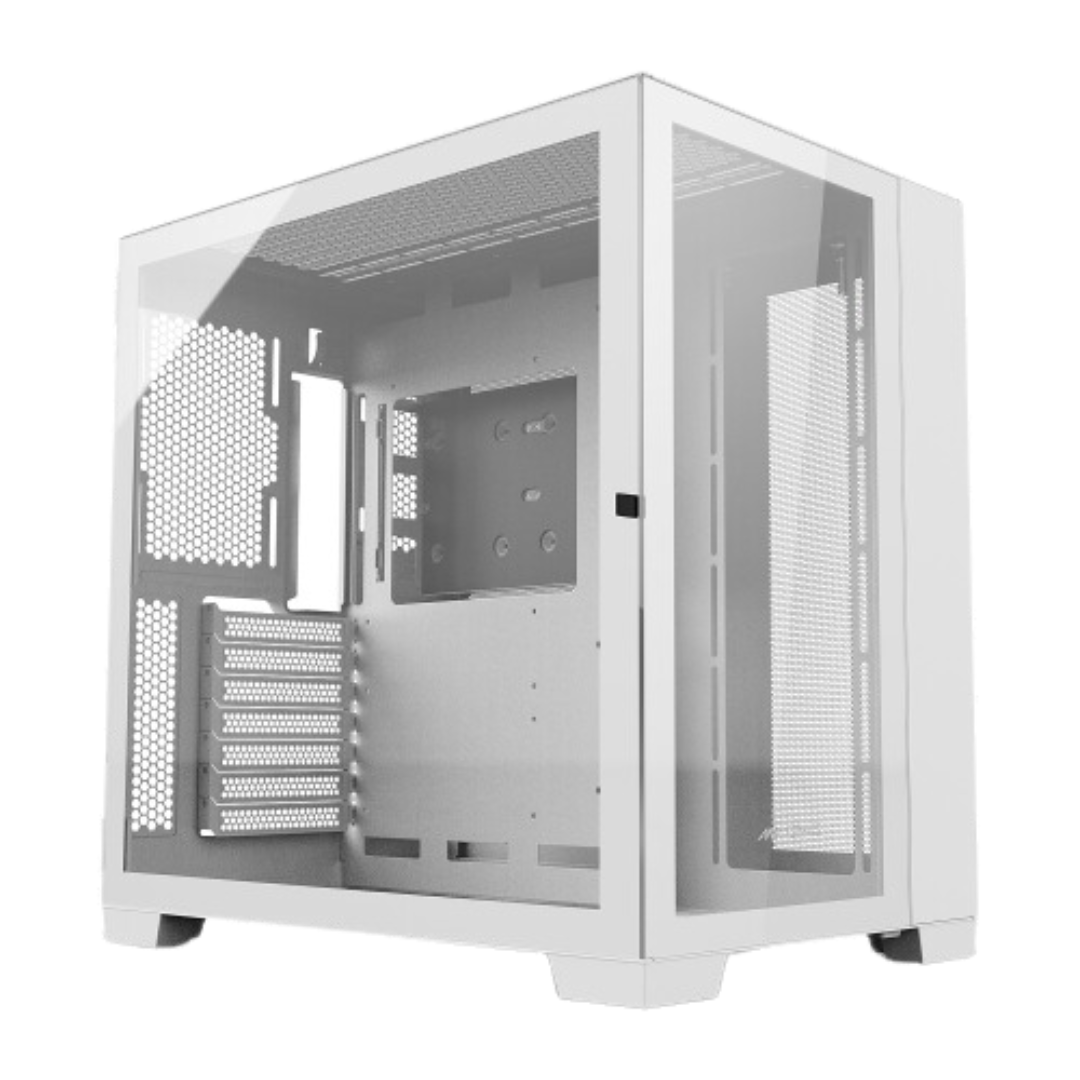 Ant Esports Crystal XL ATX White Cabinet with 3 Front Fans