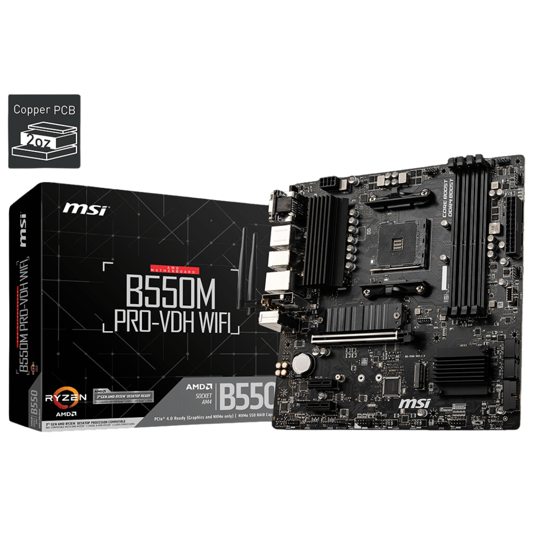 MSI B550M PRO-VDH WIFI AMD Socket AM4 Motherboard