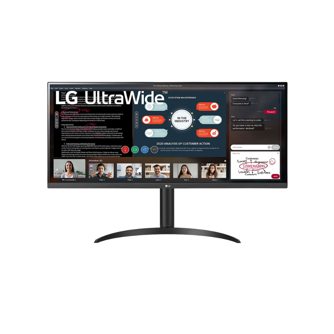 LG 34WP550B 34-inch IPS UltraWide Monitor with 2 HDMI, DP Port, Height Adjustment, Black - | Buy Online at Shwetha Computers