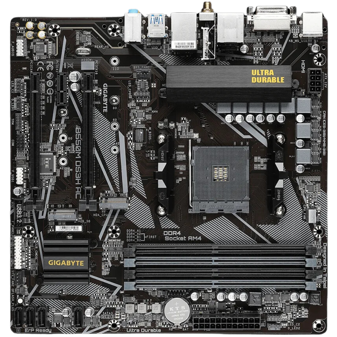 Gigabyte B550M DS3H Micro ATX Motherboard with AMD Ryzen CPU Support
