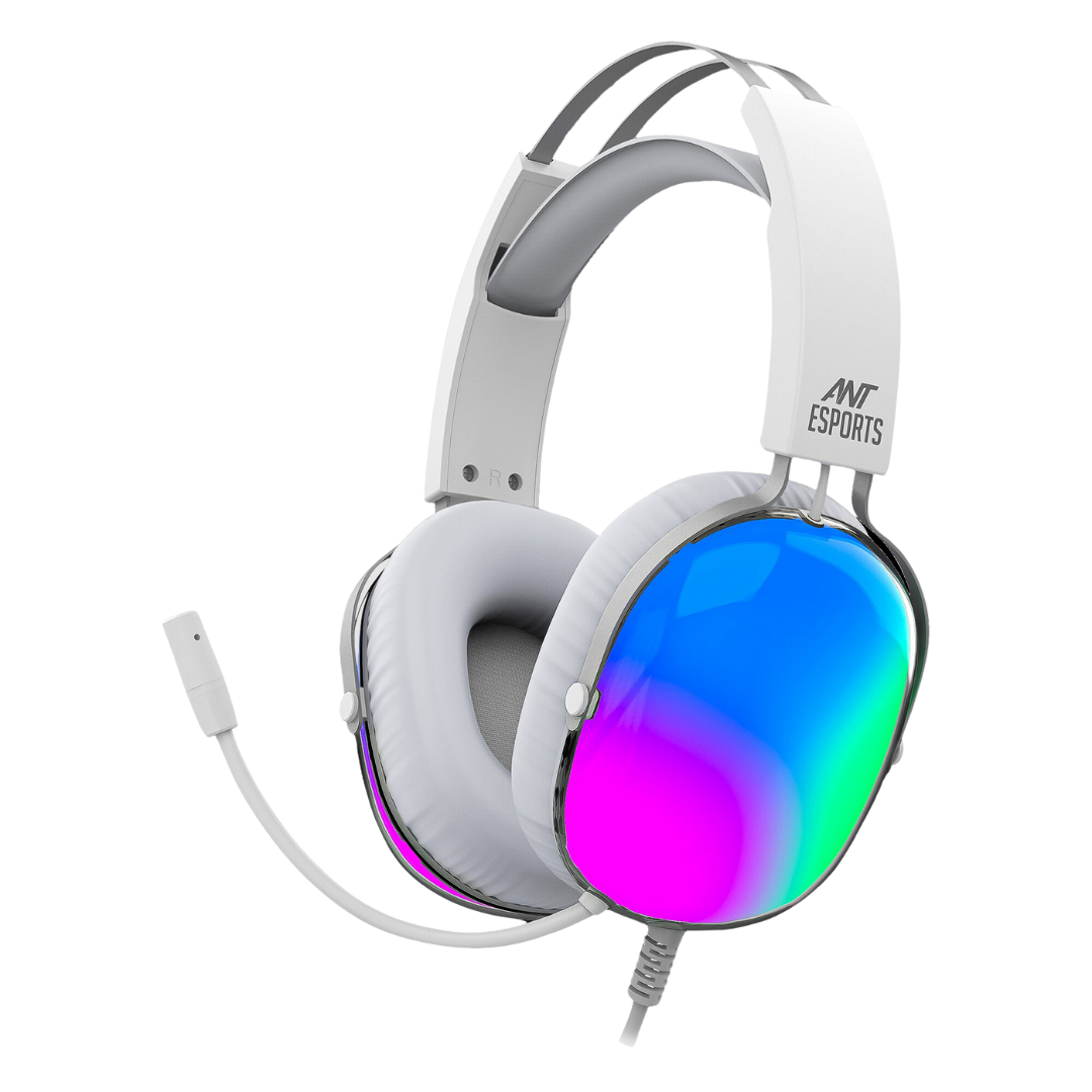 Ant Esports H1150 White 40mm RGB Wired Headset