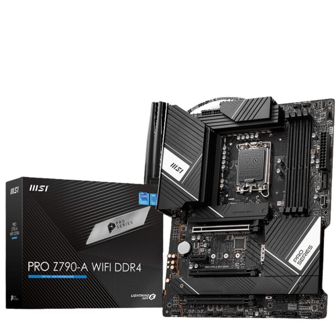 MSI PRO Z790-A WiFi DDR4 Motherboard with Intel Wi-Fi 6E, 2.5G LAN, USB 3.2 Gen2, PCIe 5.0, 4x M.2, HDMI 2.1, and Supports Windows 11