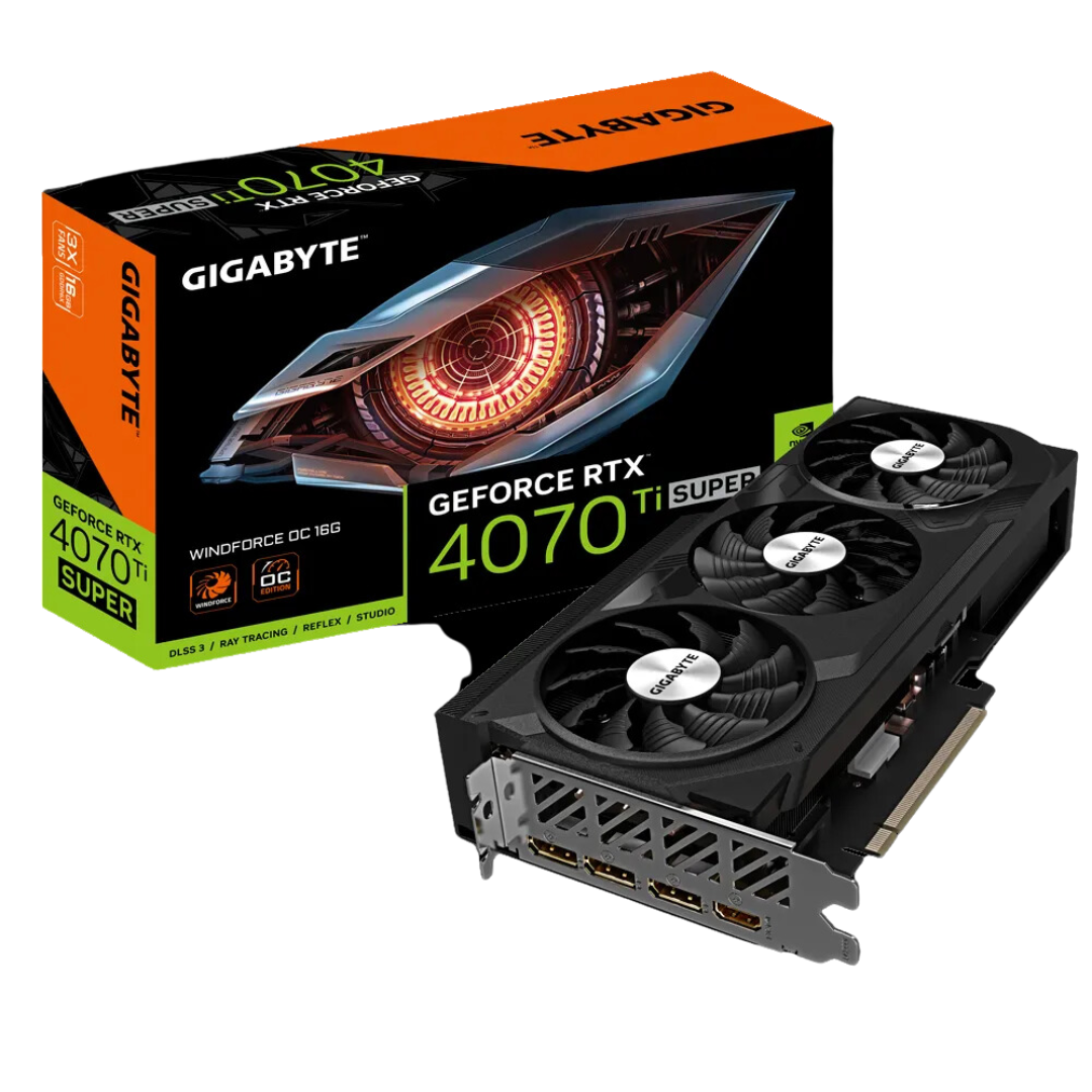 Gigabyte GeForce RTX 4070 Ti SUPER WINDFORCE OC 16G - 2625 MHz Core Clock, 16 GB GDDR6X, 7680x4320 resolution