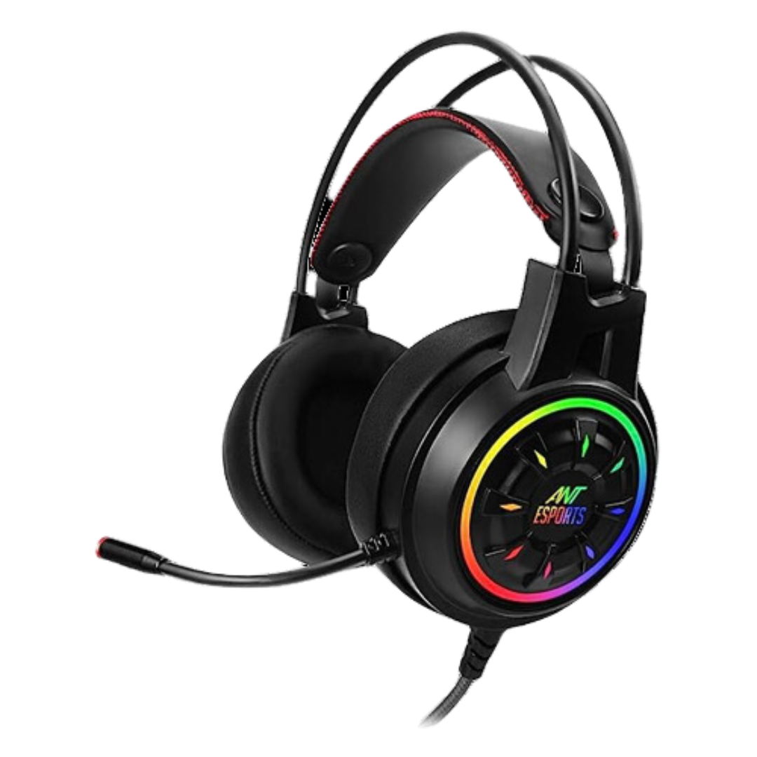 Ant Esports H707 USB Gaming Headset - 50mm Speaker, Flexible Mic, RGB, Black