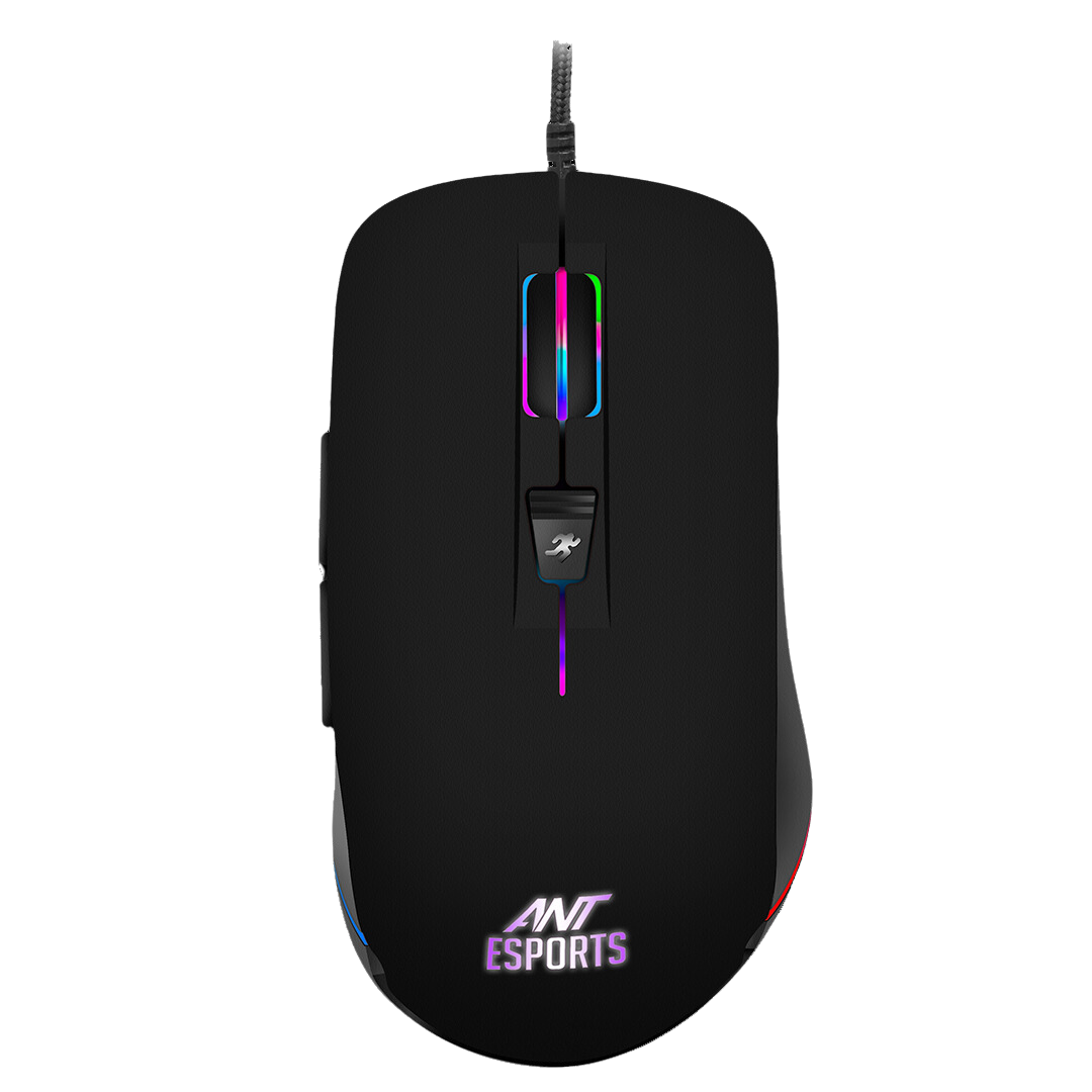 Ant Esports GM100 RGB Wired Optical Gaming Mouse - Black, 4800 DPI, USB, Plug and Play