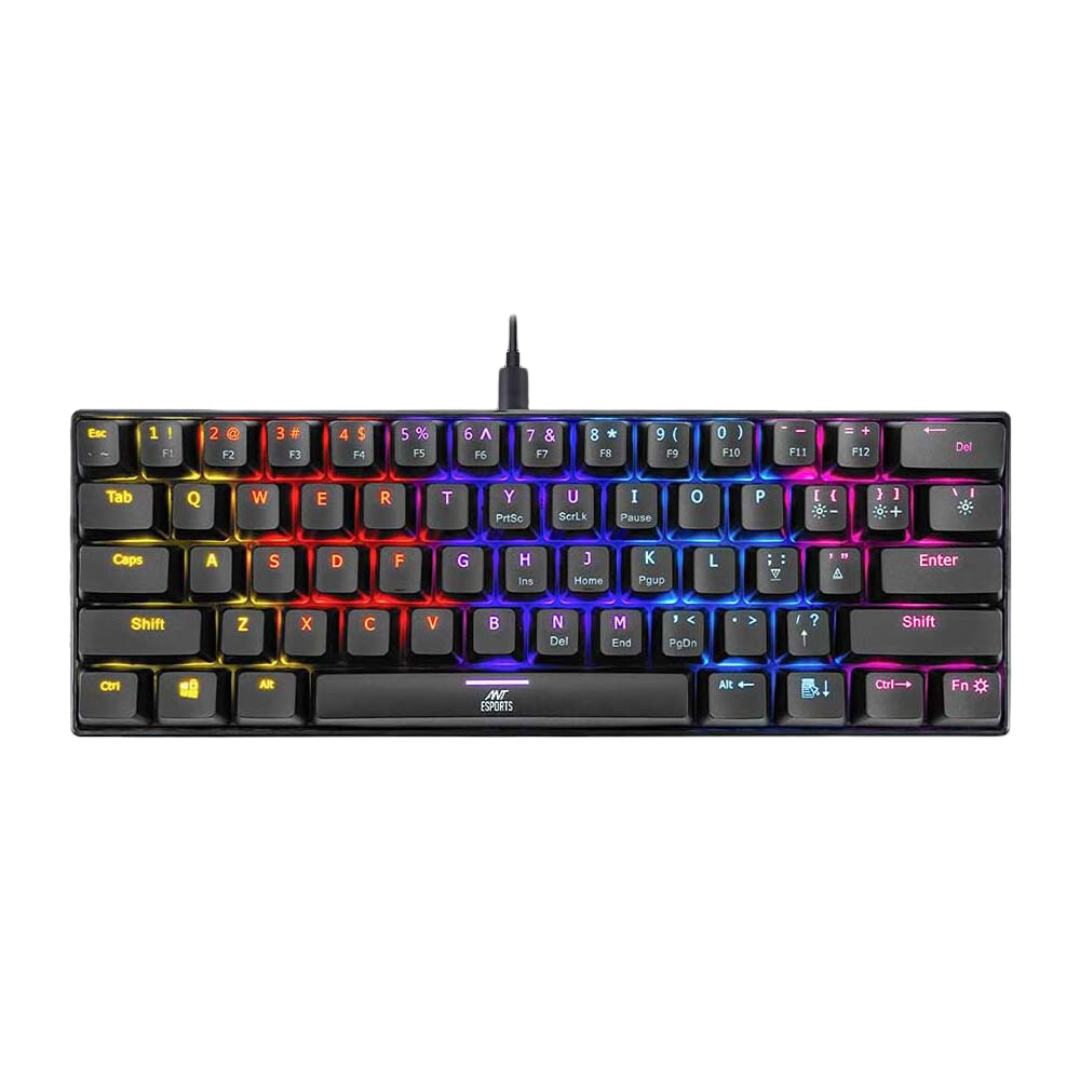 Ant Esports MK1200 Black Mechanical Gaming Keyboard - Red Switch, LED Backlighting, Anti-Ghosting Matrix, USB Interface