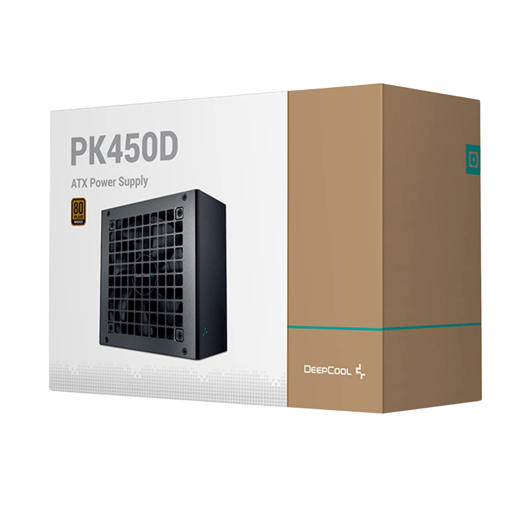 DeepCool PK450D UK 450W Power Supply - ATX12V V2.4, 80PLUS Bronze, 120mm Fan, Active PFC, Taiwan Capacitors, 5 Year Warranty