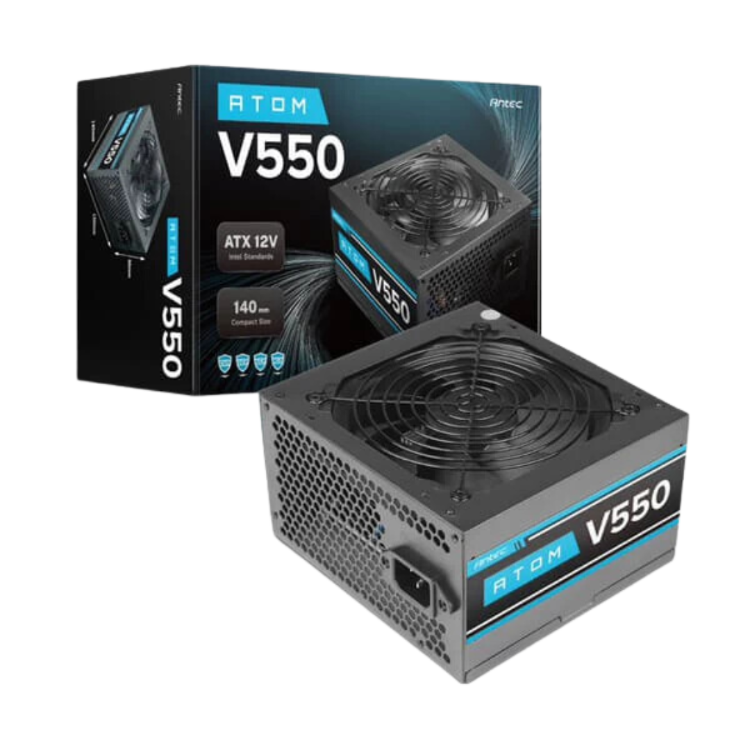 Antec Atom V550 550W Power Supply - ATX 12V 2.31, 140x150x86mm, Non-Modular, OVP,OCP,SCP,NLO protection, 120mm Fan