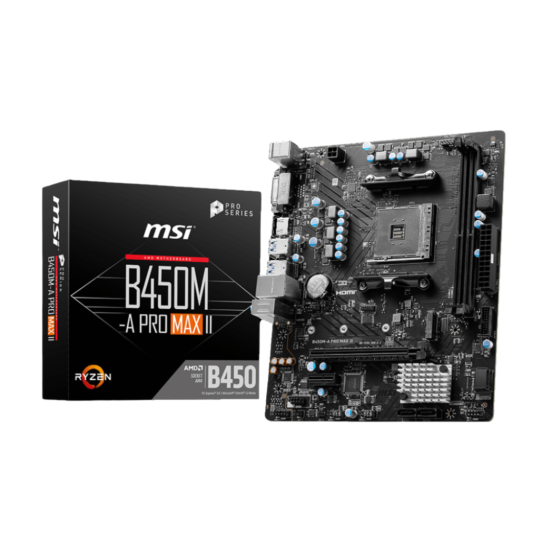 MSI B450M-A PRO MAX II AM4 Motherboard with Ryzen 5000 Series Support