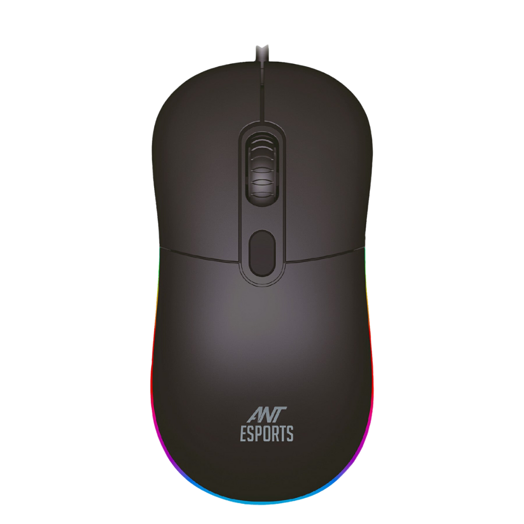 Ant Esports GM40 Backlit RGB Gaming Mouse - 2400 DPI Sensor, 1000Hz Polling Rate