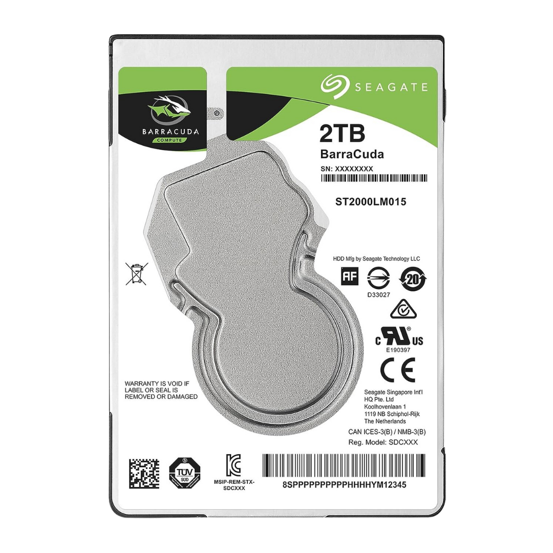 Seagate Barracuda 2TB Internal HDD SATA 6Gb/s 5400 RPM 2.5 Inch 128MB Cache