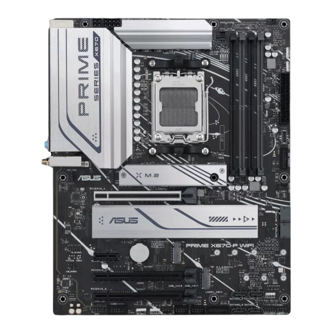 Asus Prime X670-P WIFI CSM Motherboard for AMD Ryzen 7000 Series with DDR5 Memory, PCIe 4.0 Slots, and Wi-Fi 6