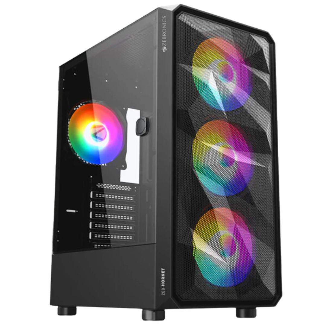 Zebronics Hornet Black ATX/mATX/mini ITX Mid Tower Computer Case