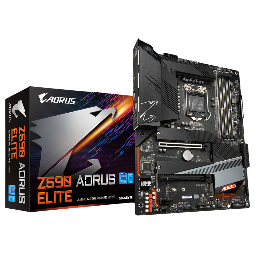 Gigabyte Z590 AORUS ELITE ATX Motherboard with Intel Z590 Express Chipset, Realtek ALC1220-VB audio, and Intel Optane Memory Ready