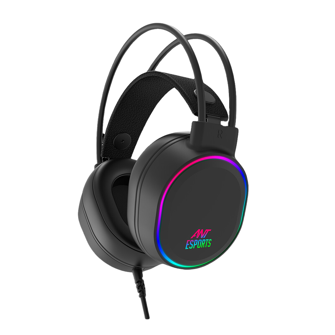 Ant Esports H1000 Pro RGB Gaming Headset - Black, 50mm Speaker, Omni Directional Mic, USB+3.5mm Connector