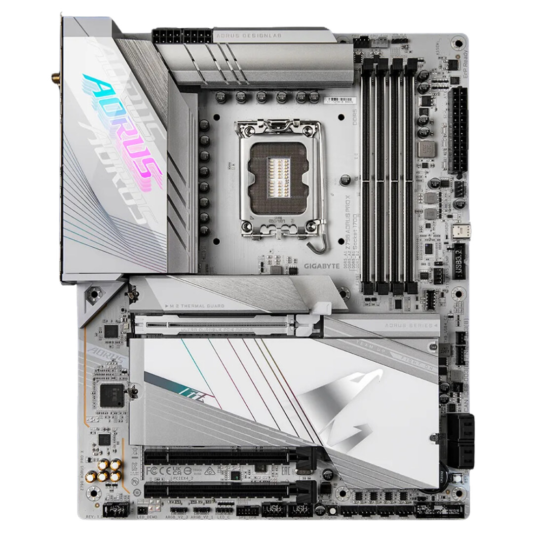 Gigabyte Z790 Aorus Pro X DDR5 ATX Motherboard - Intel Z790 Express Chipset, Support for DDR5 8266(O.C), Intel HD Graphics Support, Realtek ALC1220-VB CODEC, 5GbE LAN Chip, Smart Backup Support, Support for Windows 11 64-bit