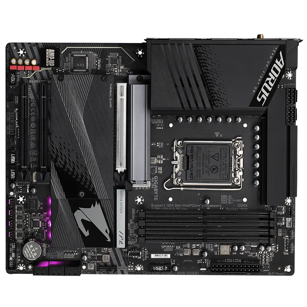 Gigabyte Z790 AORUS ELITE AX DDR5 ATX Motherboard - LGA1700, Intel Z790, DDR5 7600(O.C.), WiFi 6E, PCIe 5.0, USB 3.2 Gen 2x2, Windows 11 Support