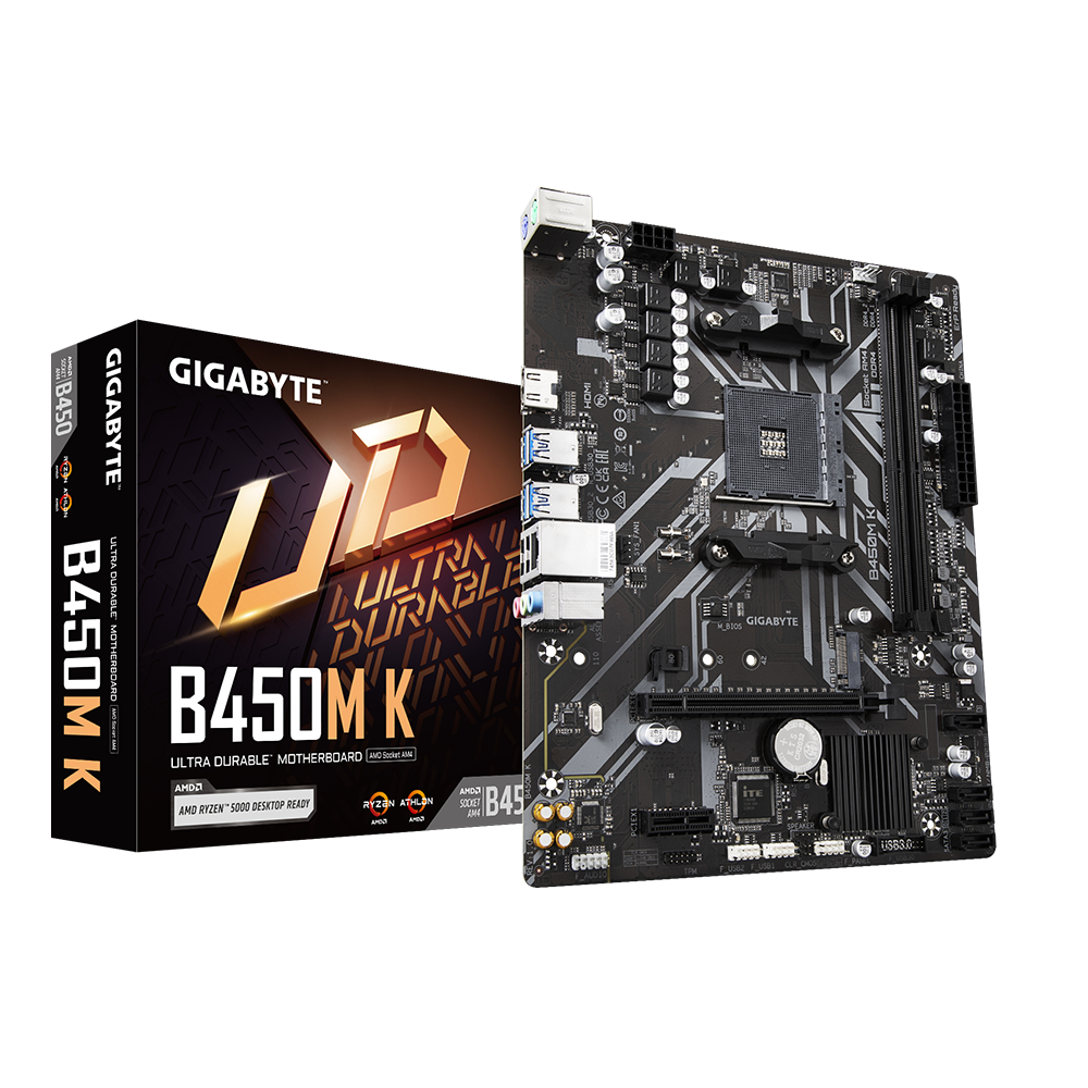 AMD B450 Ultra Durable Motherboard - GbE LAN, PCIe Gen3 x4 M.2