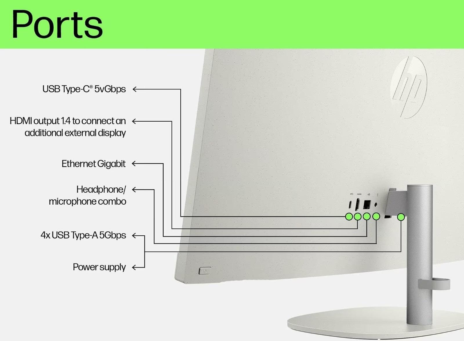 HP All In One PC, Intel Core i5, Intel Integrated Graphics, 8GB, 512 GB SSD, 23.8