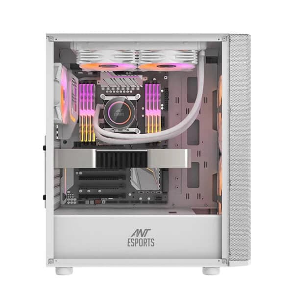 Ant Esports Chassis 250 Air White - ATX/M-ATX/ITX, 3.5"/2.5" Drive Bays, 120mm x 3/140mm x 3/200mm x2 Fan Support, 240/280/360mm Liquid Cooling Support, 350mm VGA Card Length, 160mm CPU Cooler Height, 1 x USB 2.0, 1 x USB 3.0