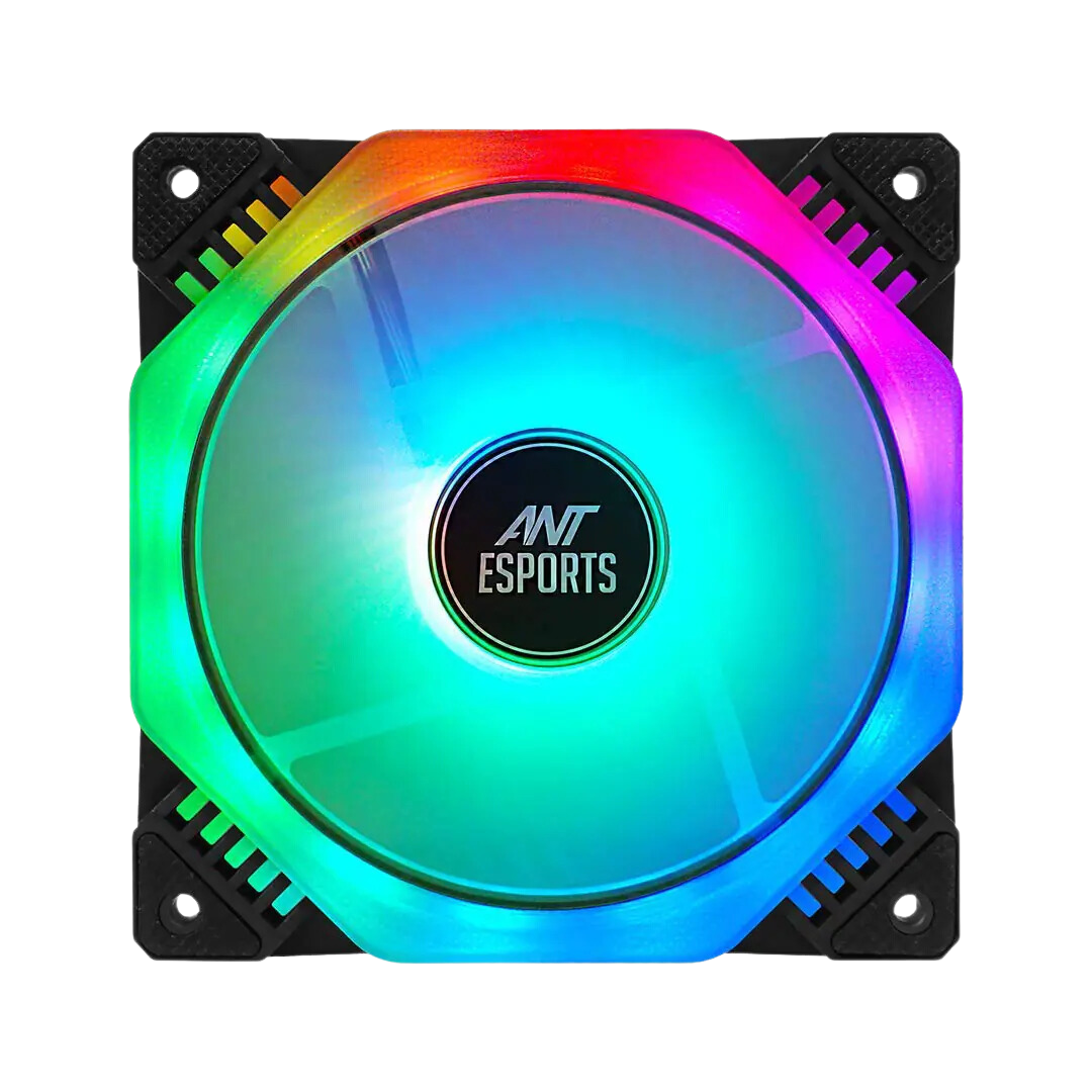 Ant Esports Octa Flow 120 RGB Case Fans - 120 x 120 x 25 mm, 12V DC, 38 CFM, ? 20 db (A), 1200 RPM