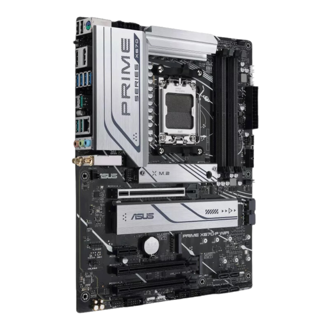 Asus Prime X670-P WIFI CSM Motherboard for AMD Ryzen 7000 Series with DDR5 Memory, PCIe 4.0 Slots, and Wi-Fi 6
